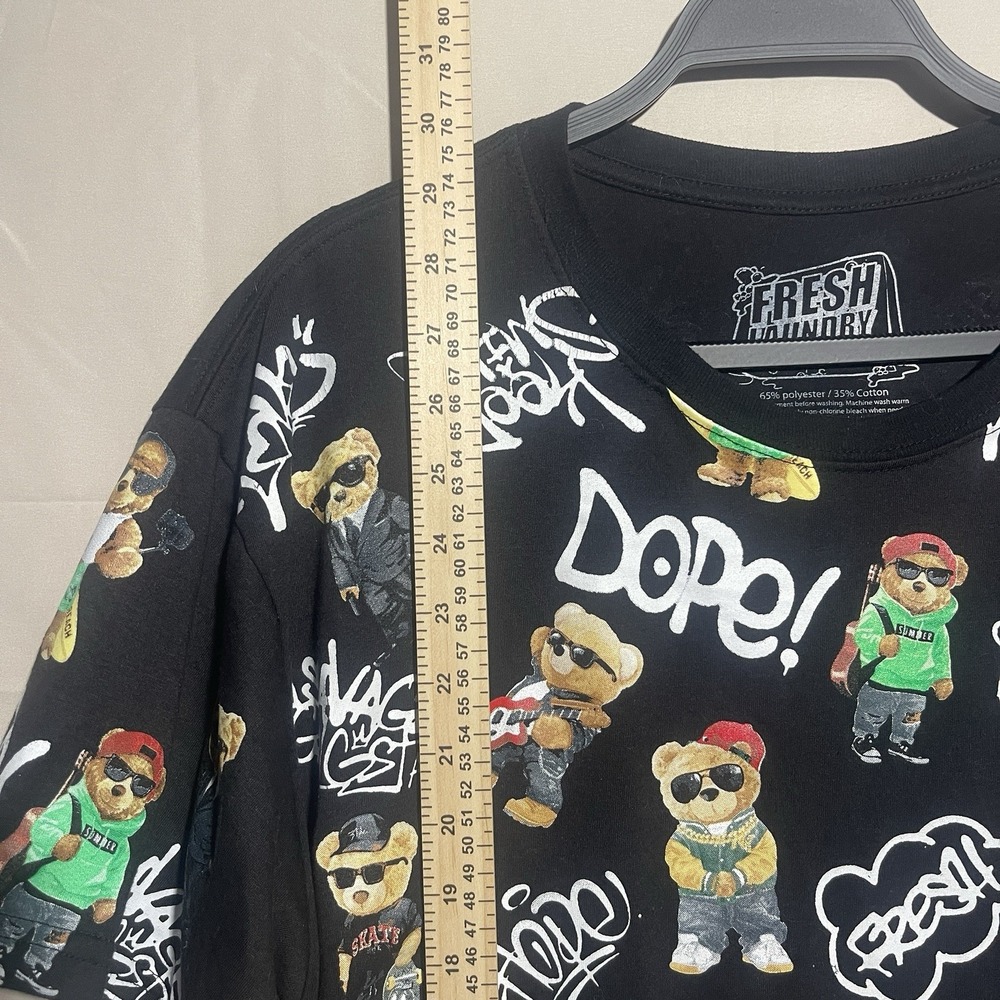 Fresh Laundry - Dope Savage Gangstar Bear Hip Hop Black Men's X Large "Y2K" - Picture 4 of 6